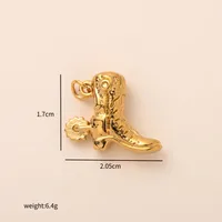 Vintage Style Classic Style Letter Ball Boots 304 Stainless Steel Zircon 18K Gold Plated Jewelry Accessories sku image 3