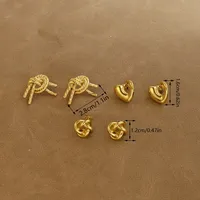 1 Pair Simple Style Heart Shape 304 Stainless Steel 18K Gold Plated Ear Studs main image 2