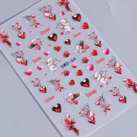 Sweet Letter Heart Shape Rose PVC Nail Decoration Accessories main image 3