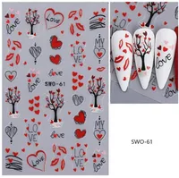 Sweet Letter Heart Shape Rose PVC Nail Decoration Accessories sku image 2