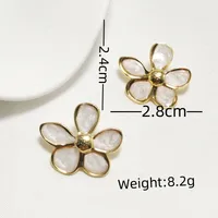 1 Pair Elegant Classic Style Flower Enamel 304 Stainless Steel 18K Gold Plated Ear Studs main image 2