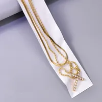 Simple Style Round 304 Stainless Steel Inlay Zircon 18K Gold Plated Women's Pendant Necklace main image 6