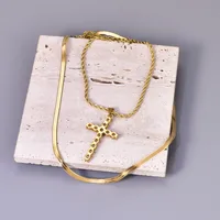 Simple Style Round 304 Stainless Steel Inlay Zircon 18K Gold Plated Women's Pendant Necklace main image 4