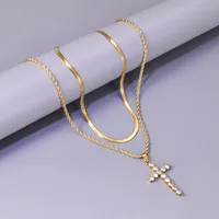 Simple Style Round 304 Stainless Steel Inlay Zircon 18K Gold Plated Women's Pendant Necklace main image 3