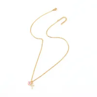 Classic Style Cross Heart Shape Eye 201 Stainless Steel Copper Inlay Zircon Women's Pendant Necklace main image 3