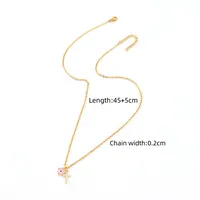 Classic Style Cross Heart Shape Eye 201 Stainless Steel Copper Inlay Zircon Women's Pendant Necklace sku image 2