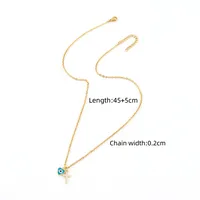 Classic Style Cross Heart Shape Eye 201 Stainless Steel Copper Inlay Zircon Women's Pendant Necklace sku image 6