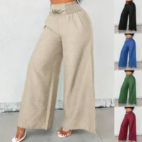 Fashion Vintage High Waist Stretch Wide Leg Pants Women's Casual Trousers European Style Street Snap High Waist Stretch main image 1