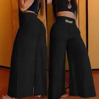 Fashion Vintage High Waist Stretch Wide Leg Pants Women's Casual Trousers European Style Street Snap High Waist Stretch main image 2