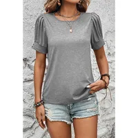 Women's T-shirt Short Sleeve T-Shirts Casual Solid Color main image 2