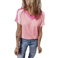 Women's T-shirt Short Sleeve T-Shirts Vacation Simple Style Color Block sku image 5