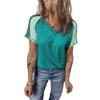Women's T-shirt Short Sleeve T-Shirts Vacation Simple Style Color Block sku image 7