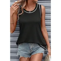 Women's Vest Tank Tops Contrast Binding Casual Solid Color main image 1