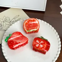 Women's Cute Strawberry Arylic Printing Hair Claws main image 1