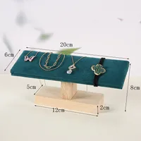 Modern Style Geometric Rubber Wood Flannel Jewelry Rack sku image 1