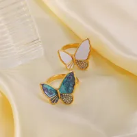 Vintage Style Butterfly Titanium Steel Plating Women's Open Rings main image 3
