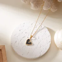 Simple Style Heart Shape 304 Stainless Steel Plating Acrylic Women's Pendant Necklace main image 2