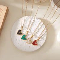 Simple Style Heart Shape 304 Stainless Steel Plating Acrylic Women's Pendant Necklace main image 3