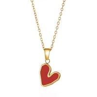 Simple Style Heart Shape 304 Stainless Steel Plating Acrylic Women's Pendant Necklace sku image 1