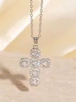 Elegant Glam Cross Copper Plating Zircon Women's Pendant Necklace sku image 1