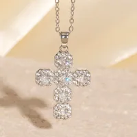 Elegant Glam Cross Copper Plating Zircon Women's Pendant Necklace main image 3