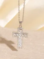 Elegant Glam Cross Copper Plating Zircon Women's Pendant Necklace sku image 3