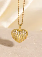 Hip-Hop Punk Heart Shape Copper Plating Zircon Women's Pendant Necklace sku image 6