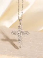 Elegant Glam Cross Copper Plating Zircon Women's Pendant Necklace sku image 2