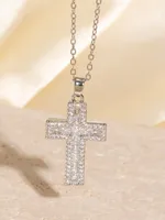 Elegant Glam Cross Copper Plating Zircon Women's Pendant Necklace sku image 5