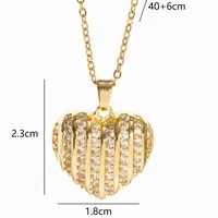 Hip-Hop Punk Heart Shape Copper Plating Zircon Women's Pendant Necklace main image 2