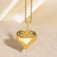 Hip-Hop Punk Heart Shape Copper Plating Zircon Women's Pendant Necklace main image 4
