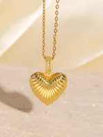 Hip-Hop Punk Heart Shape Copper Plating Zircon Women's Pendant Necklace sku image 3