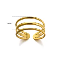 Vintage Style Simple Style Geometric 304 Stainless Steel Plating Unisex Open Rings sku image 1