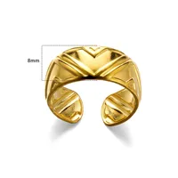 Vintage Style Simple Style Geometric 304 Stainless Steel Plating Unisex Open Rings sku image 5