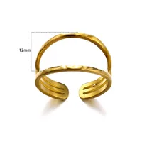 Vintage Style Simple Style Geometric 304 Stainless Steel Plating Unisex Open Rings sku image 7