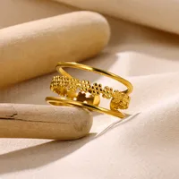 Vintage Style Simple Style Geometric 304 Stainless Steel Plating Unisex Open Rings main image 4