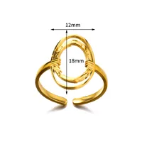 Vintage Style Simple Style Geometric 304 Stainless Steel Plating Unisex Open Rings sku image 6