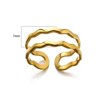 Vintage Style Simple Style Geometric 304 Stainless Steel Plating Unisex Open Rings sku image 8