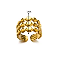 Vintage Style Simple Style Geometric 304 Stainless Steel Plating Unisex Open Rings sku image 9