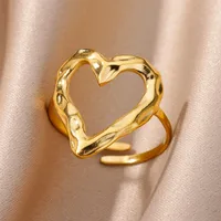 Simple Style Geometric 304 Stainless Steel Plating Unisex Open Rings main image 3