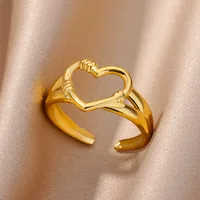 Simple Style Geometric 304 Stainless Steel Plating Unisex Open Rings main image 4