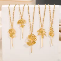 Casual Elegant Flower 304 Stainless Steel Plating Unisex Pendant Necklace main image 1