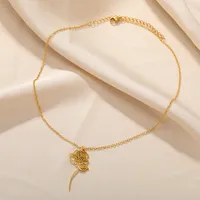 Casual Elegant Flower 304 Stainless Steel Plating Unisex Pendant Necklace main image 2