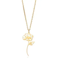 Casual Elegant Flower 304 Stainless Steel Plating Unisex Pendant Necklace sku image 2