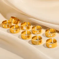 Simple Style Geometric 304 Stainless Steel Plating Unisex Open Rings main image 2