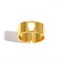 Simple Style Geometric 304 Stainless Steel Plating Unisex Open Rings sku image 4