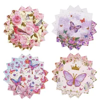 Elegant Flower Butterfly Virgin Wood Pulp Napkins main image 2