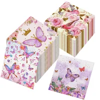 Elegant Flower Butterfly Virgin Wood Pulp Napkins main image 3