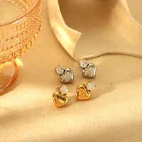 1 Pair Vintage Style Classic Style Heart Shape 304 Stainless Steel 18K Gold Plated Ear Studs main image 1