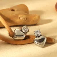 1 Pair Vintage Style Classic Style Heart Shape 304 Stainless Steel 18K Gold Plated Ear Studs main image 2